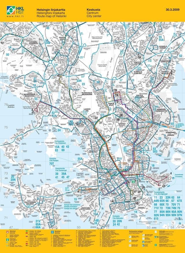 Mapa de la estación de autobuses de Helsinki