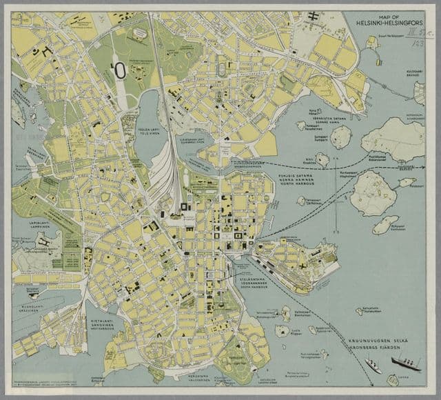 Mapa histórico de Helsinki
