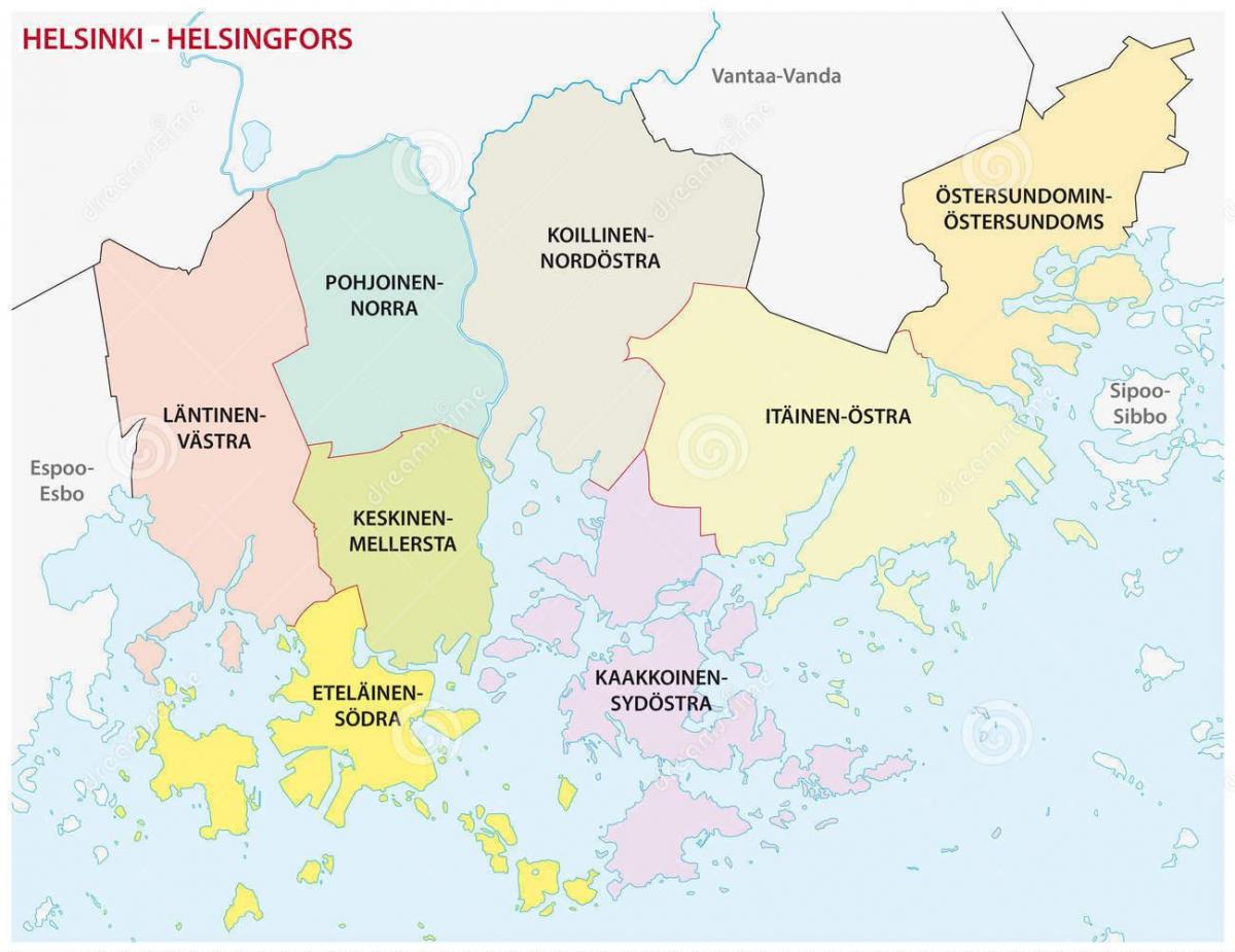 Mapa del distrito de Helsinki
